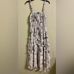 Grace Karin Green and White Floral Dress